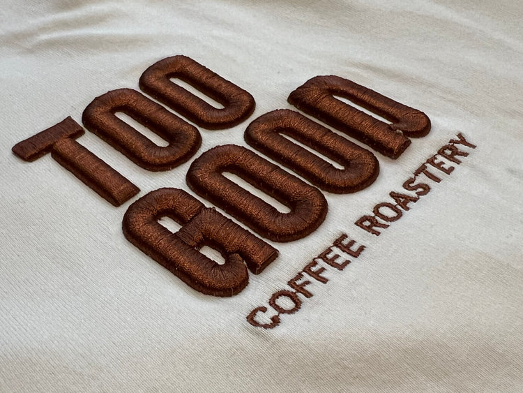 Too Good Coffee Bronze Logo White T-Shirt