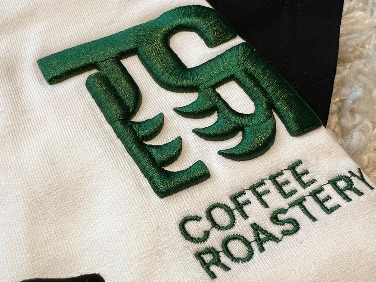 Too Good Coffee Green Logo White T-Shirt